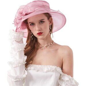 Kentucky Derby Hats - Organza Hat Fascinator Hat Pink